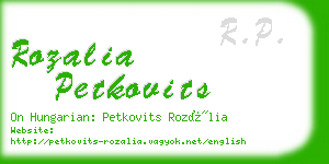 rozalia petkovits business card